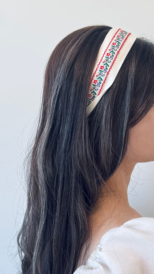 Embroidered Floral Headband