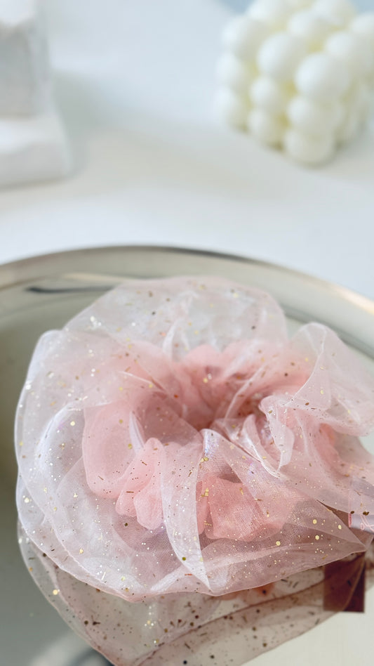Glitter Tulle Scrunchie