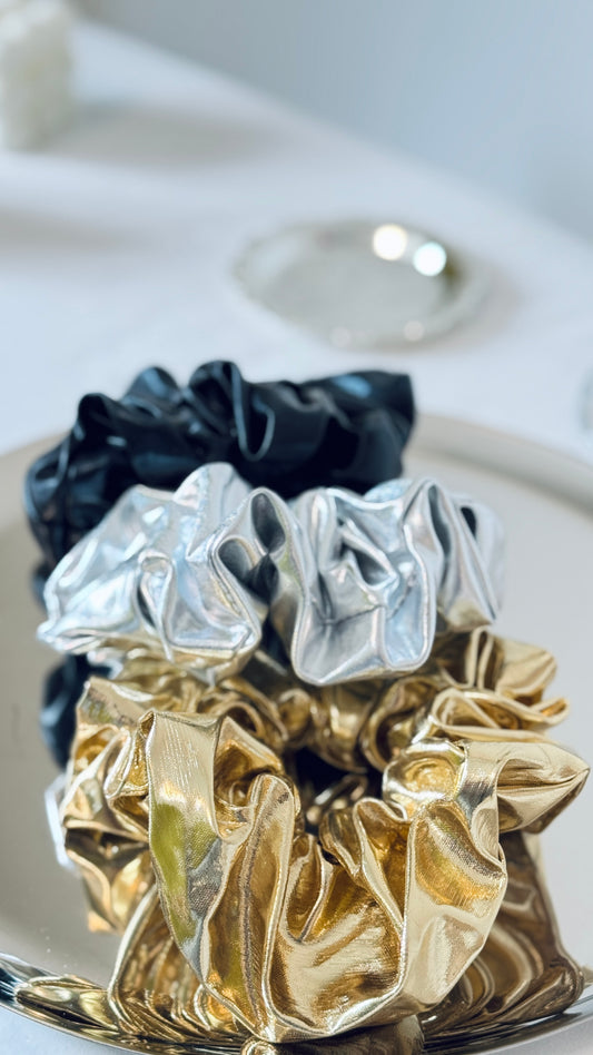 Metallic Scrunchie — Korean Hair Accessory