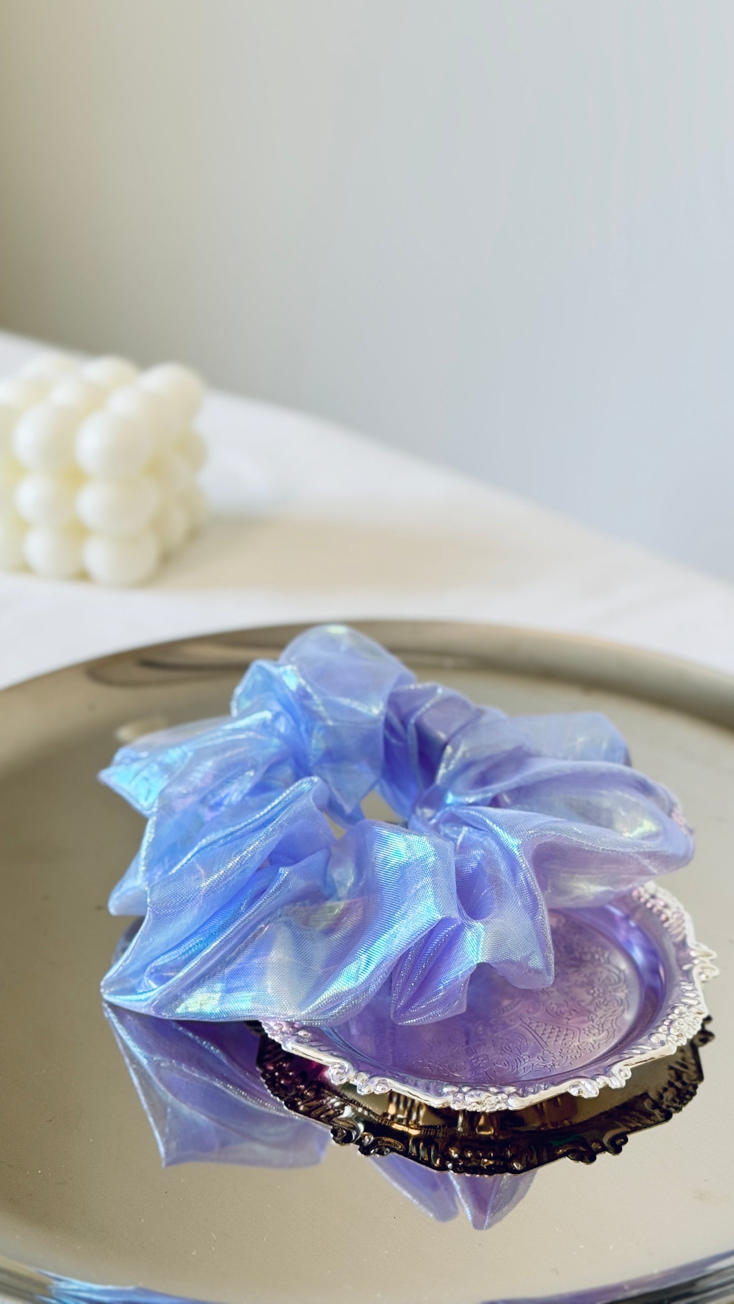 Iridescent Organza Scrunchie