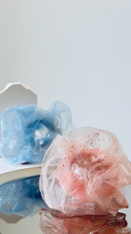 Glitter Tulle Scrunchie — Sparkle Hair Accessory