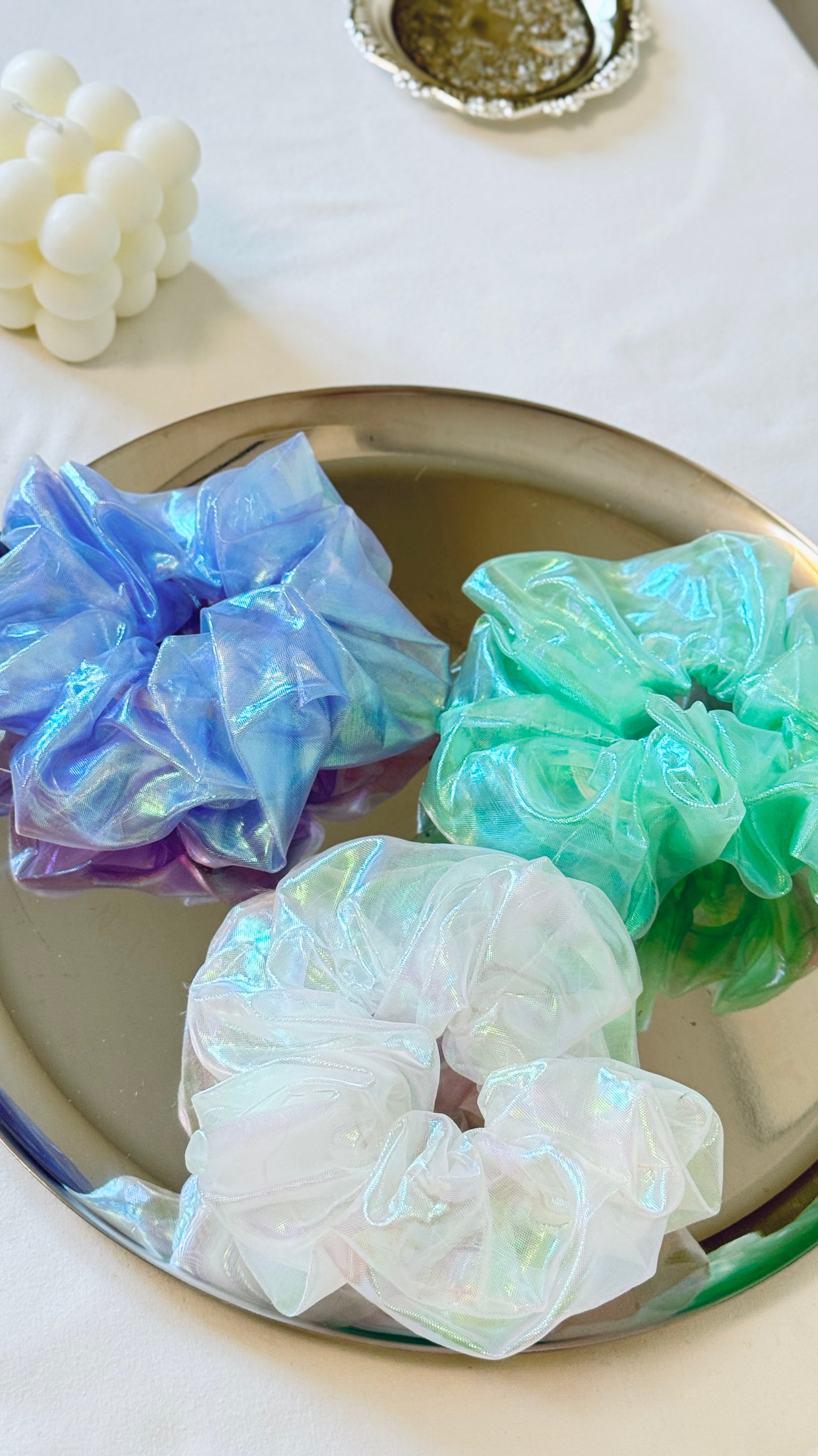 Iridescent Organza Scrunchie