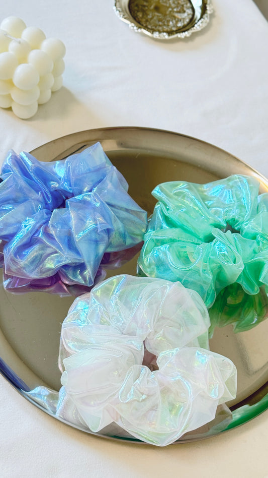 Iridescent Organza Scrunchie
