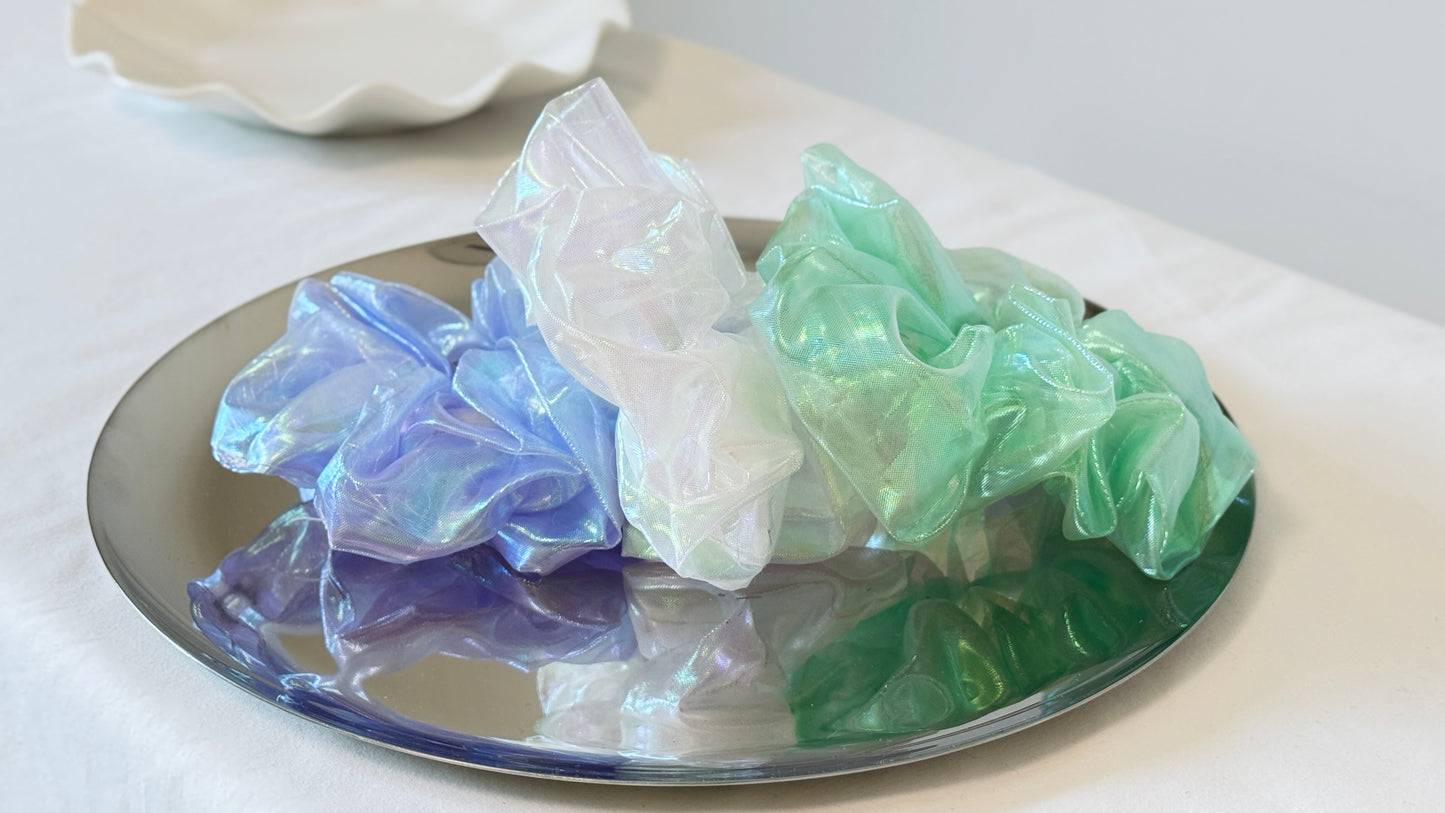 Iridescent Organza Scrunchie
