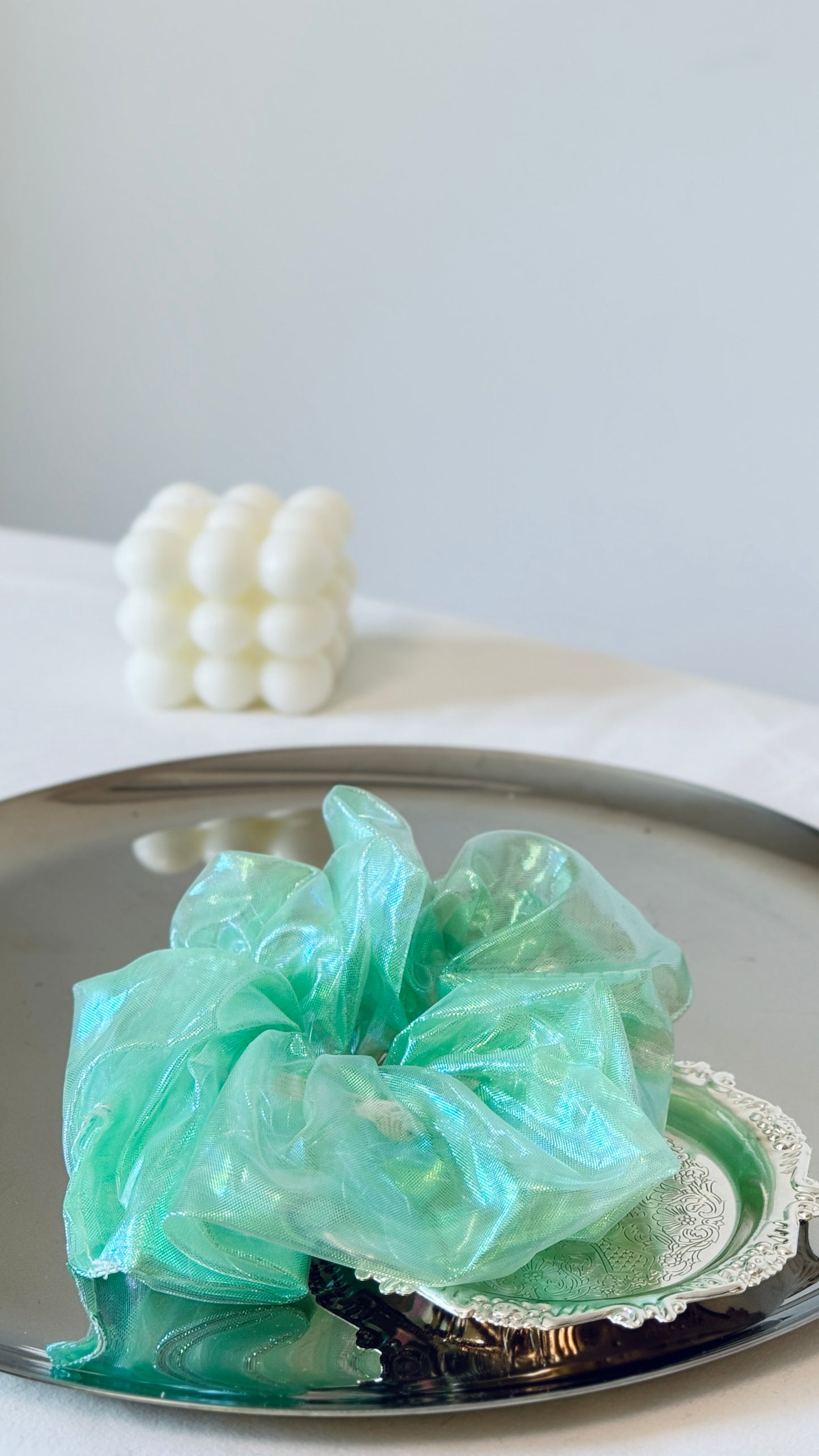 Iridescent Organza Scrunchie
