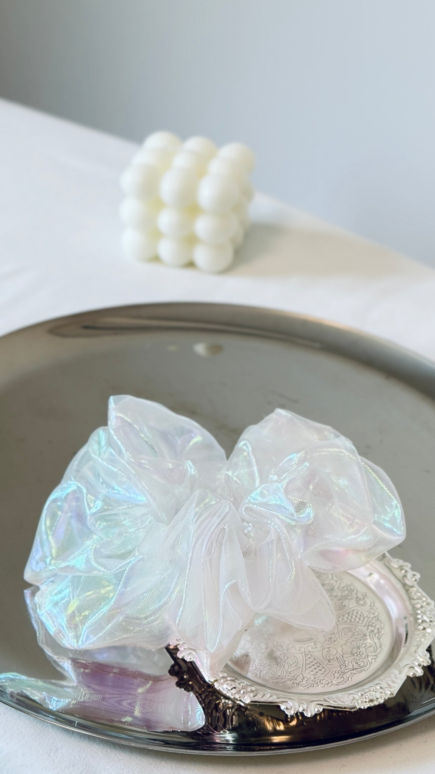 Iridescent Organza Scrunchie