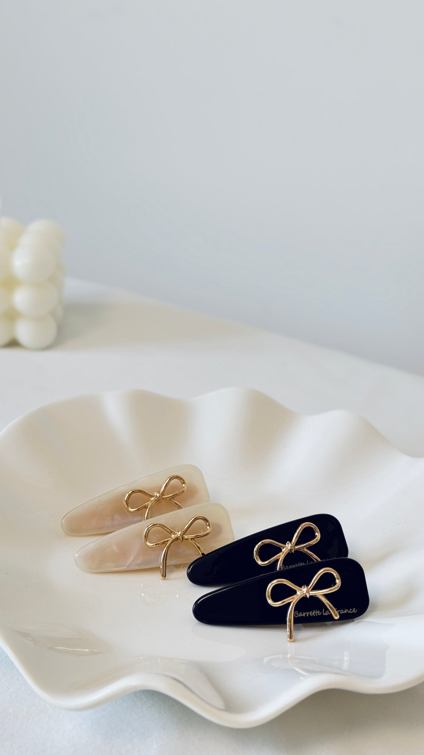 Gold Ribbon Barrette Set