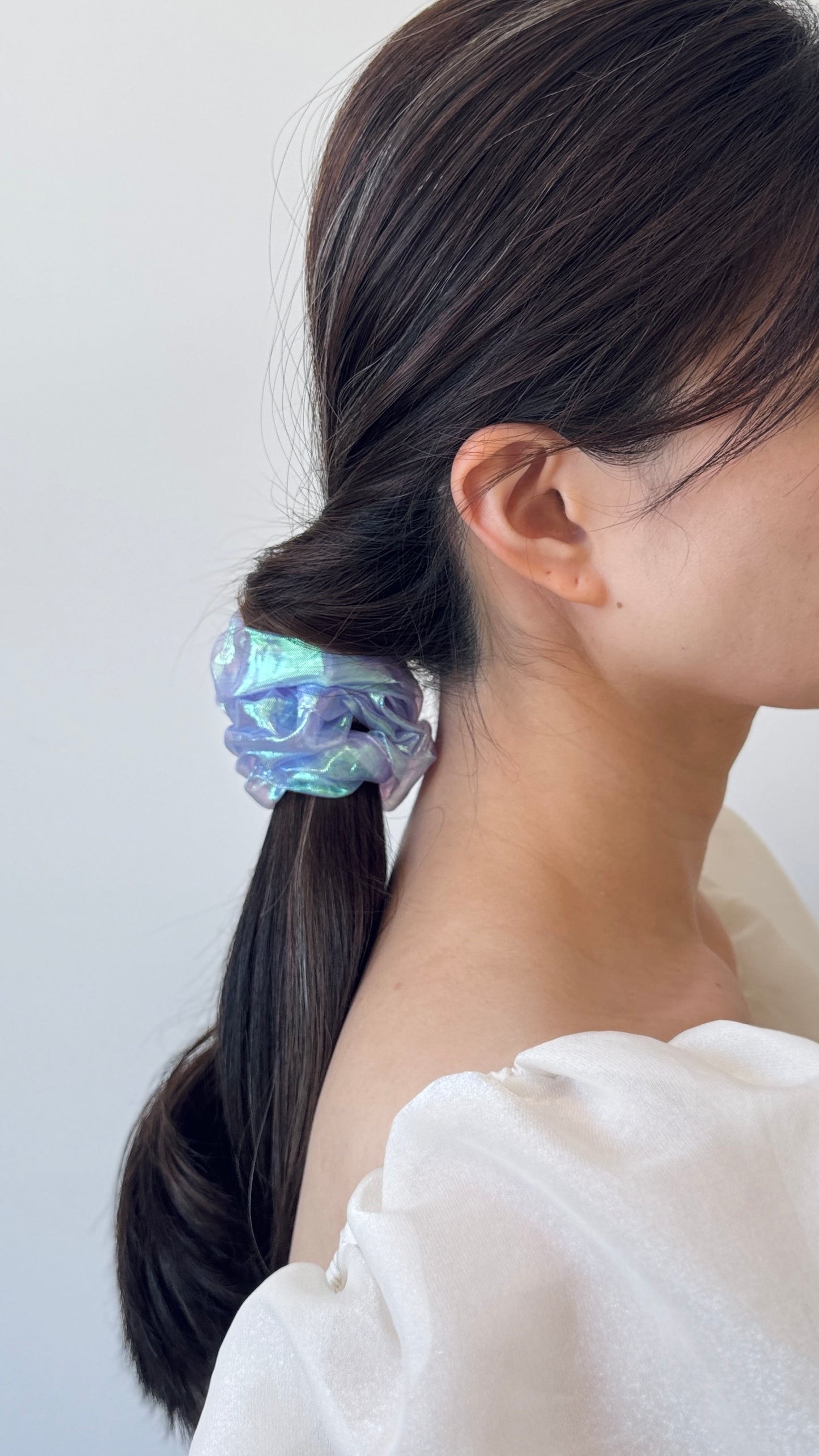Iridescent Organza Scrunchie