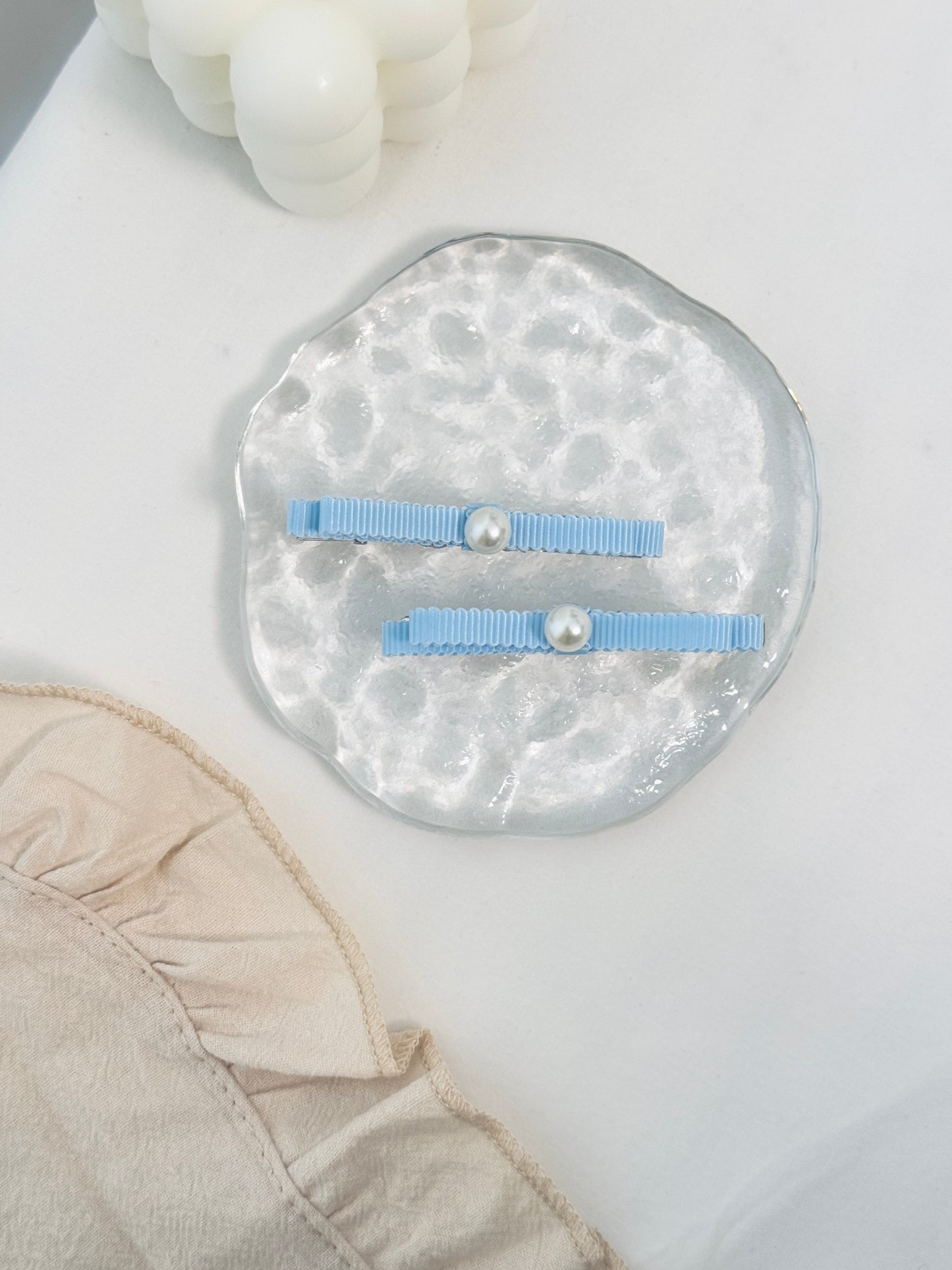 Pearl Bow Hair Clip Set