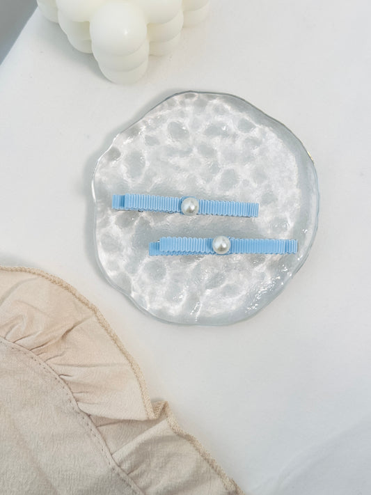 Pearl Bow Hair Clip Set