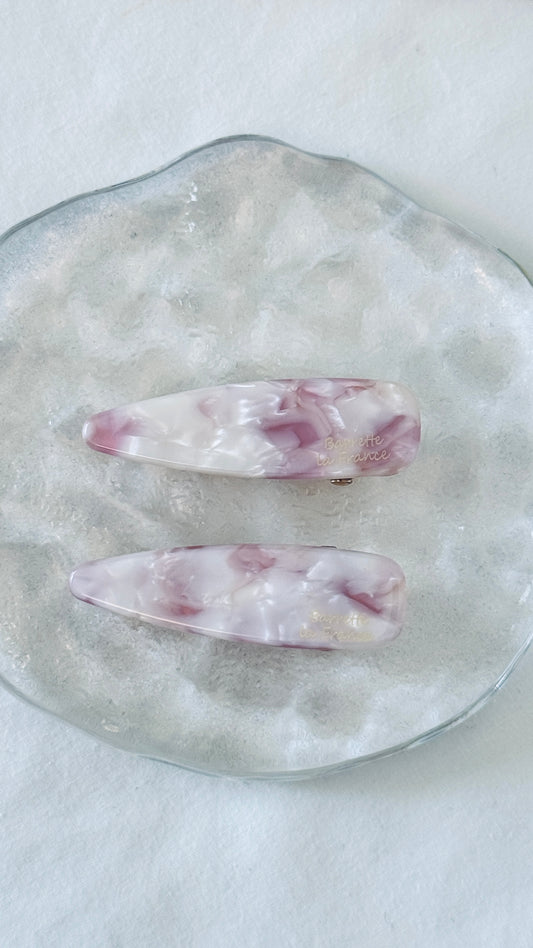 Marble Barrette Clip Set