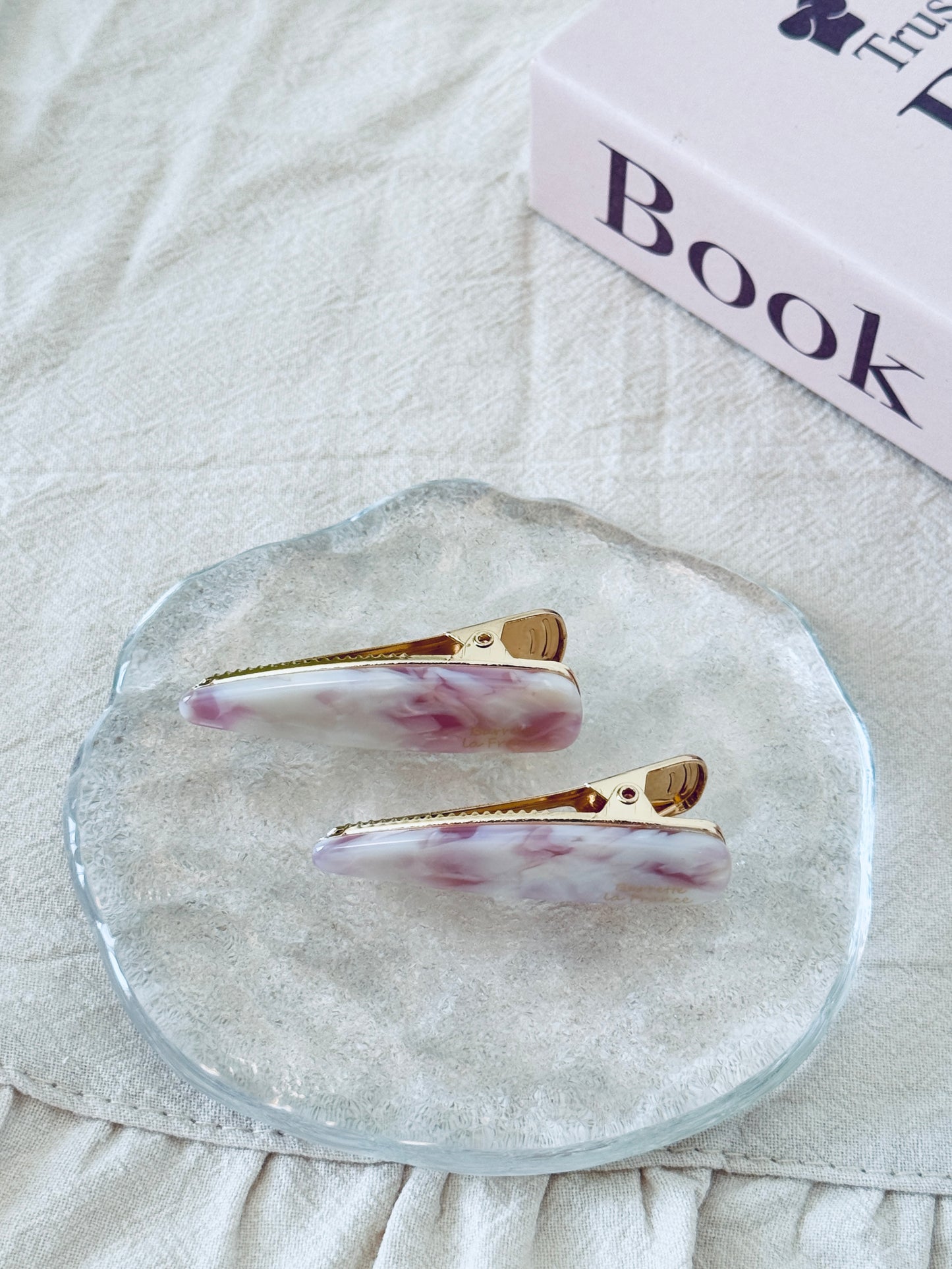 Marble Barrette Clip Set