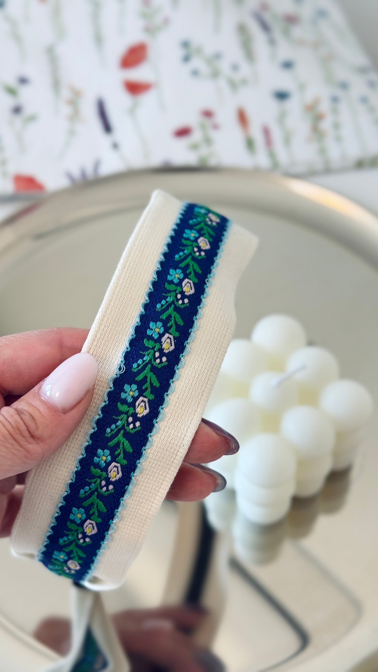 Embroidered Floral Headband