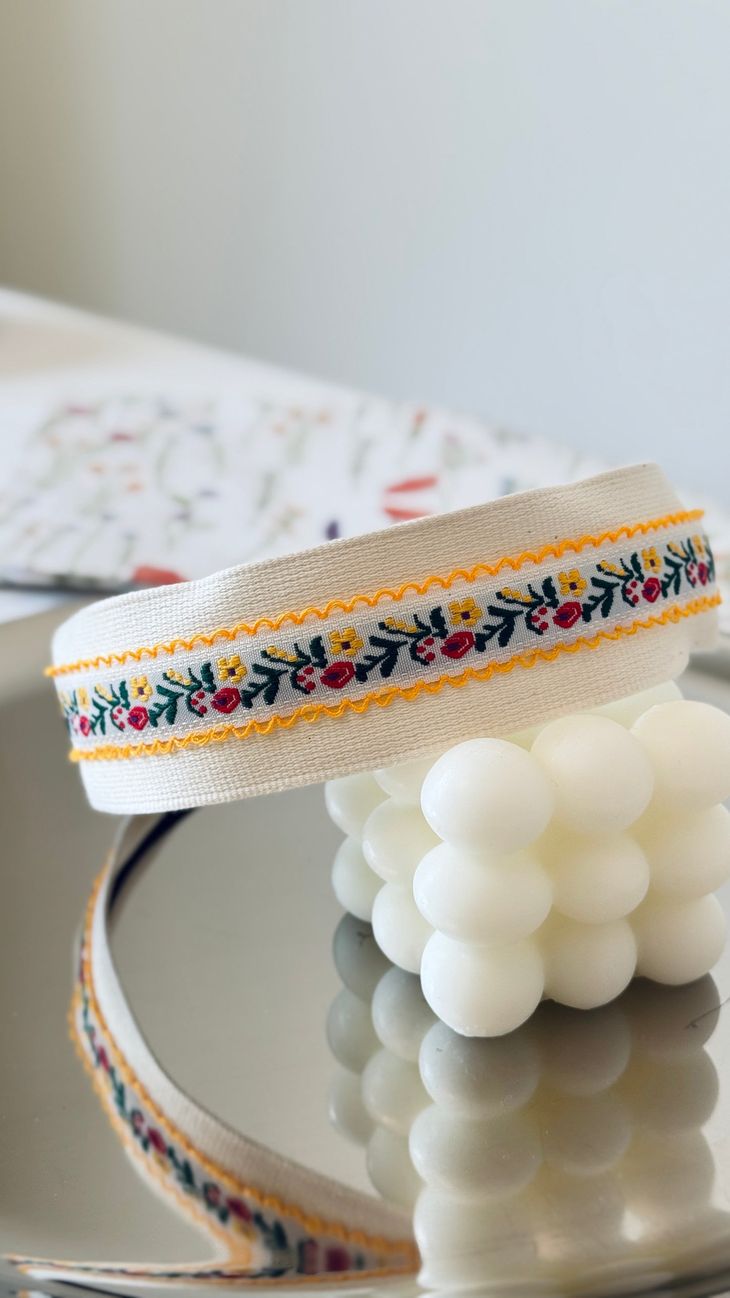 Embroidered Floral Headband