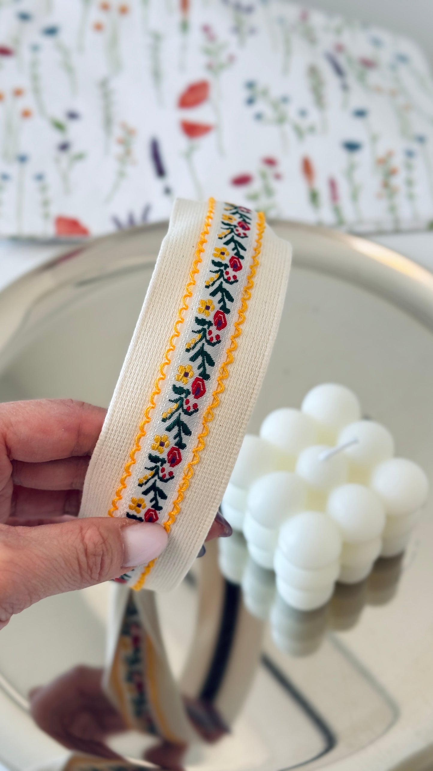 Embroidered Floral Headband