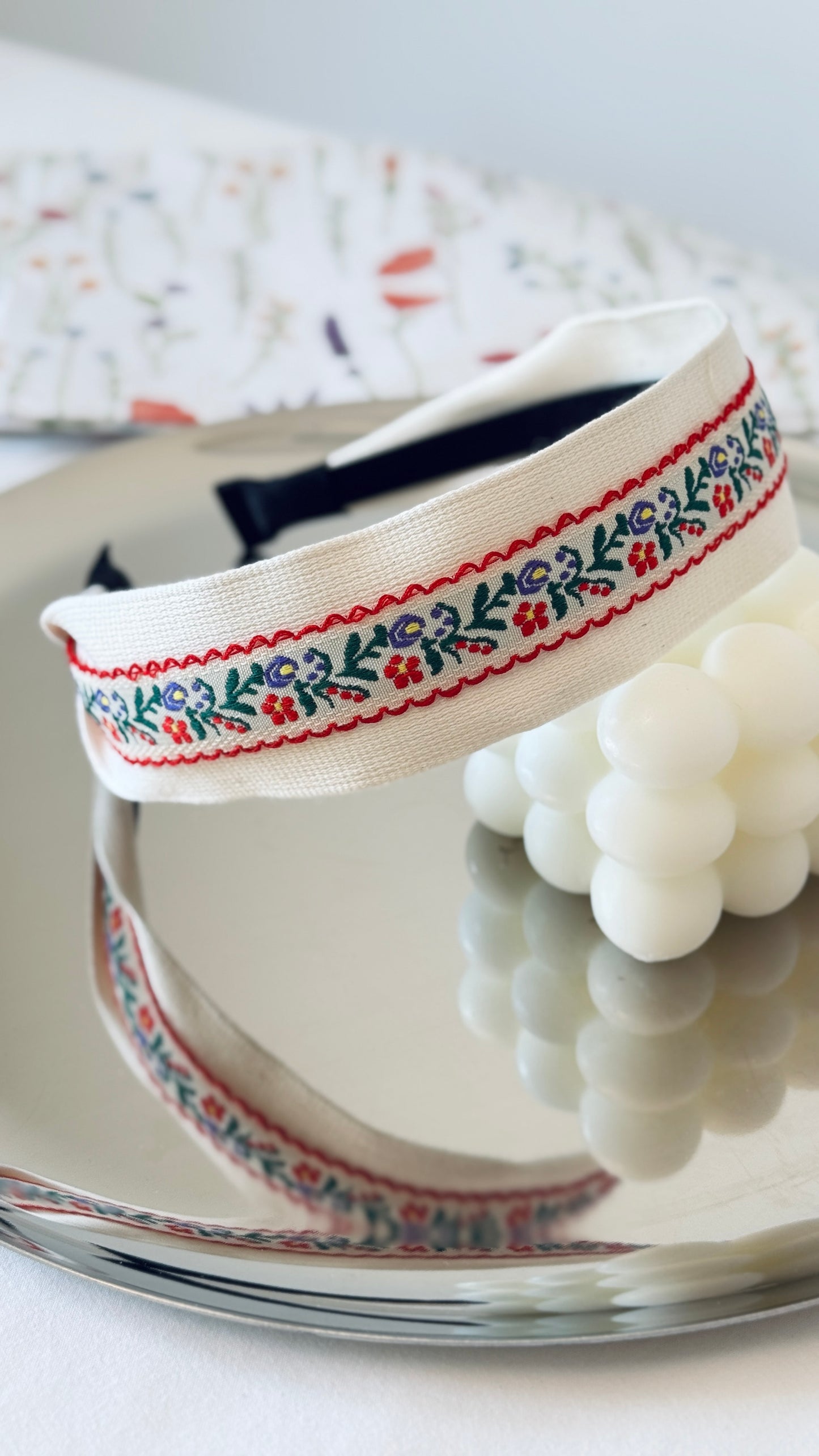 Embroidered Floral Headband