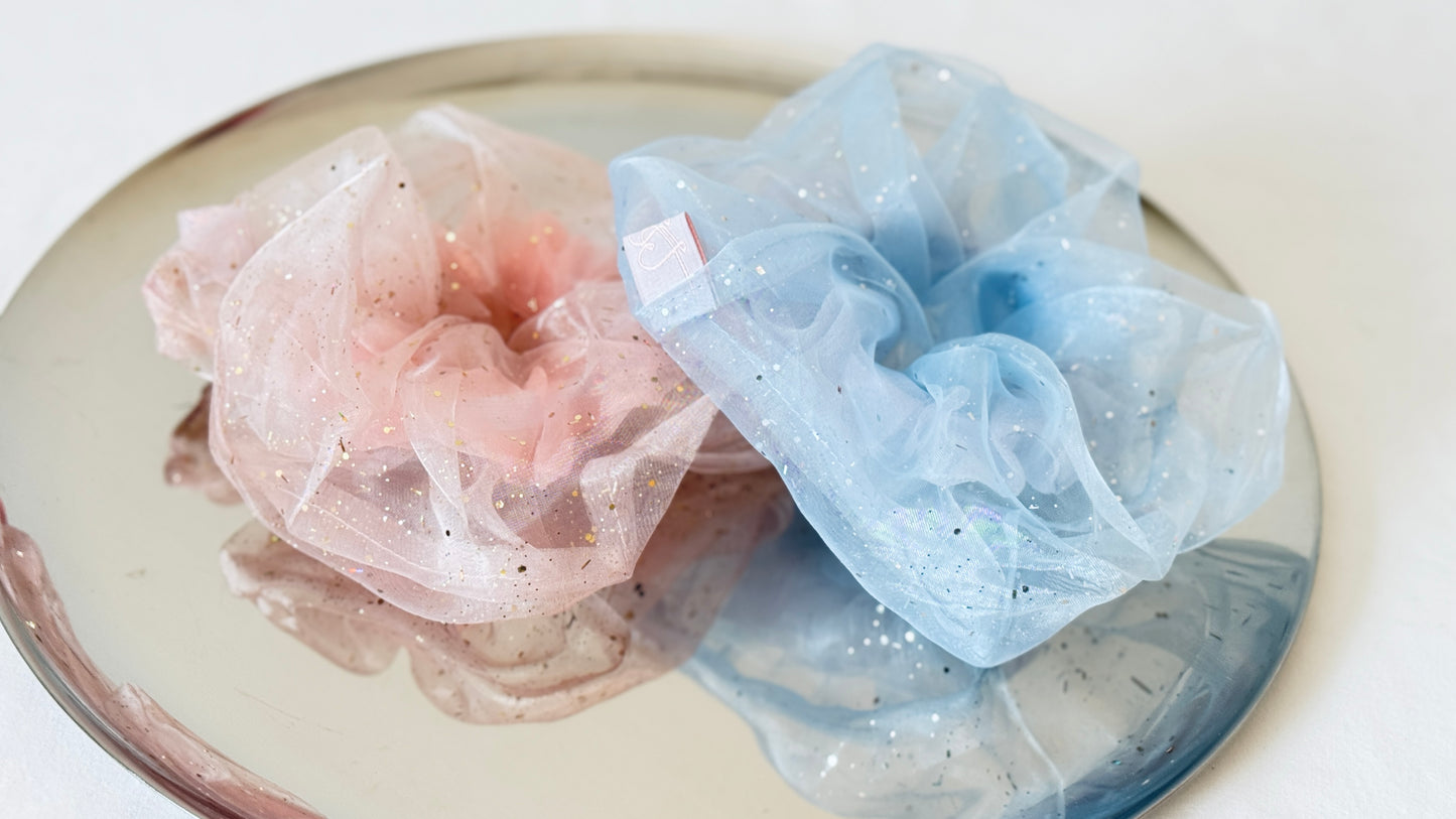 Glitter Tulle Scrunchie